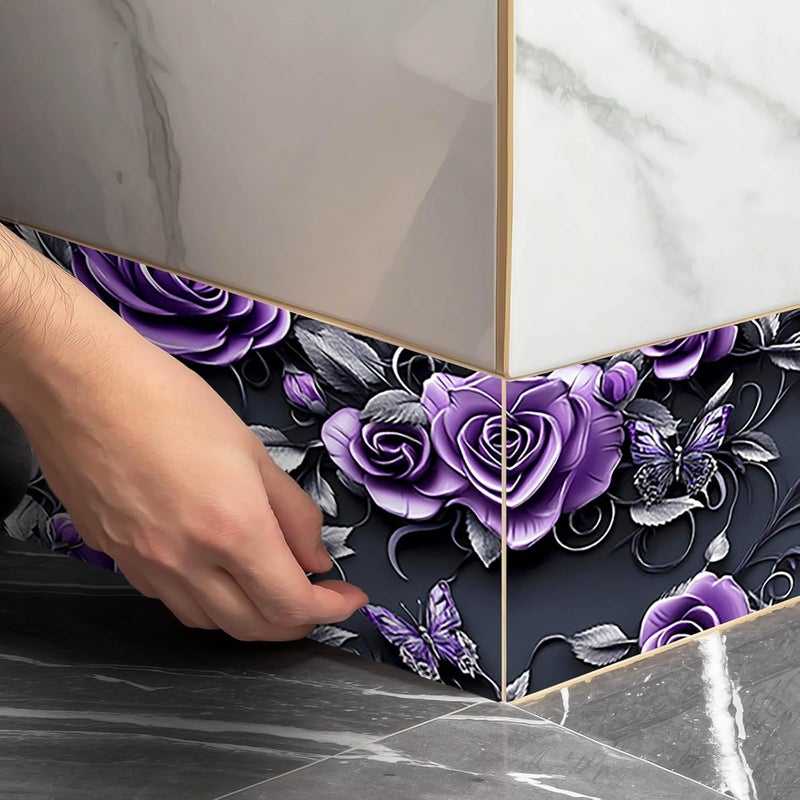 IVN Wallpaper Border Peel and Stick Wall Floral Decorative Wall Trim Self Adhesive Border for Walls Mirror Frame Accent Strip for Bedroom Kitchen LivingRoom 4x196 Inch - Image 4